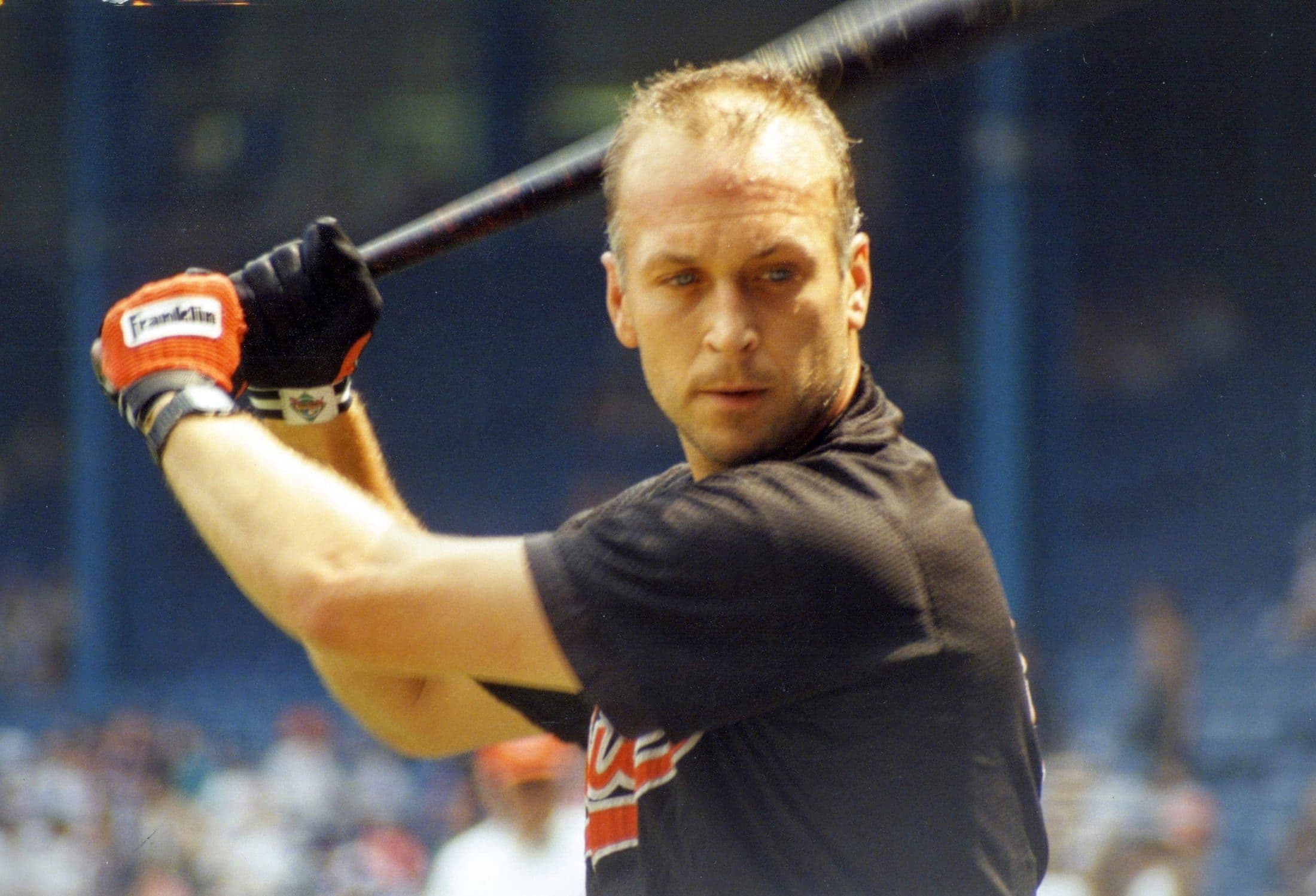 Cal Ripken Jr., Baltimore Orioles infielder, taking batting practice
