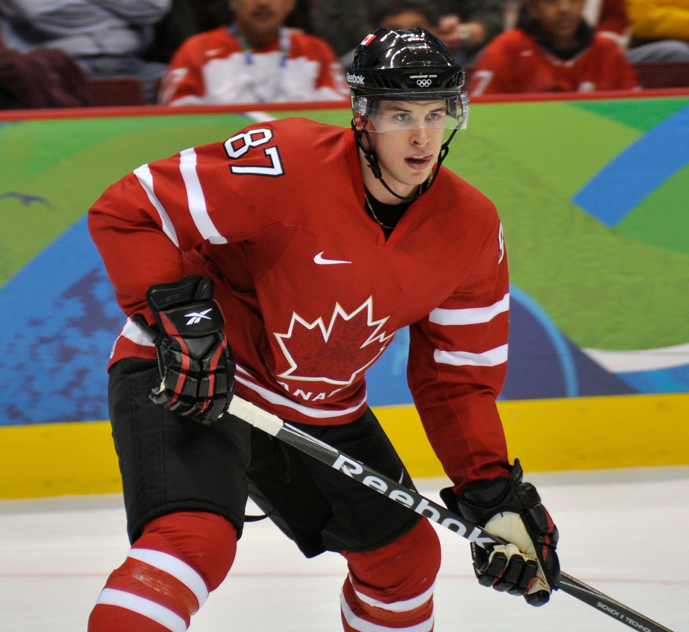 Sidney Crosby playing for Team Canada at the 2010 Vancouver Olympics